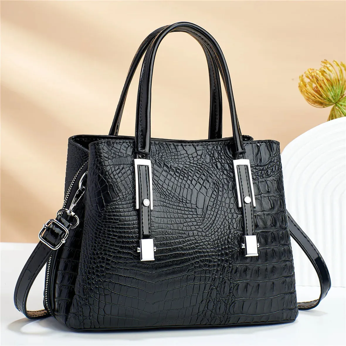 Light Luxury Crocodile Pattern PU Texture Crossbody Bags Women