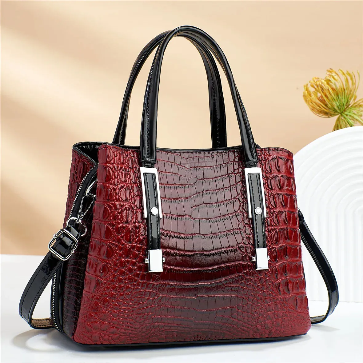 Light Luxury Crocodile Pattern PU Texture Crossbody Bags Women