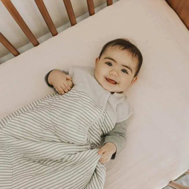 Little Unicorn Cotton Muslin Quilted Sleep Bag - Grey Stripe