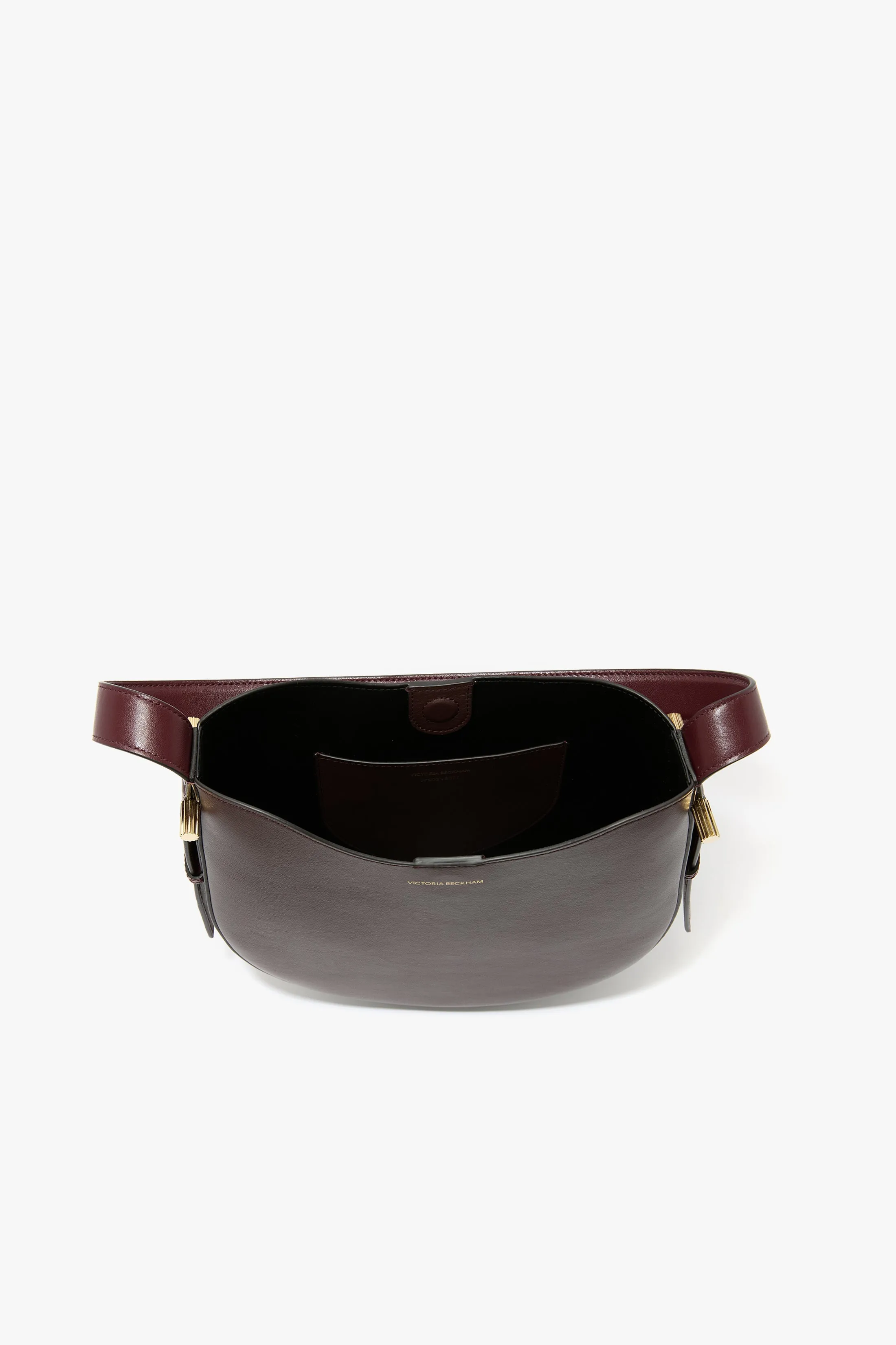 Medium Dia Hobo Bag In Burgundy Smooth Leather