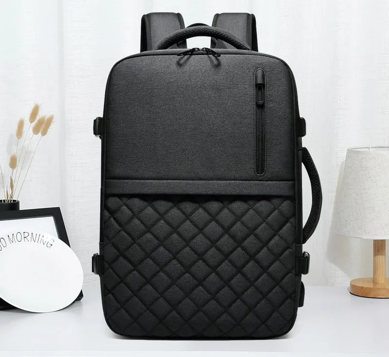 Men's Backpack Multi-layer 15.6 inch Laptop Bag USB Charging Port