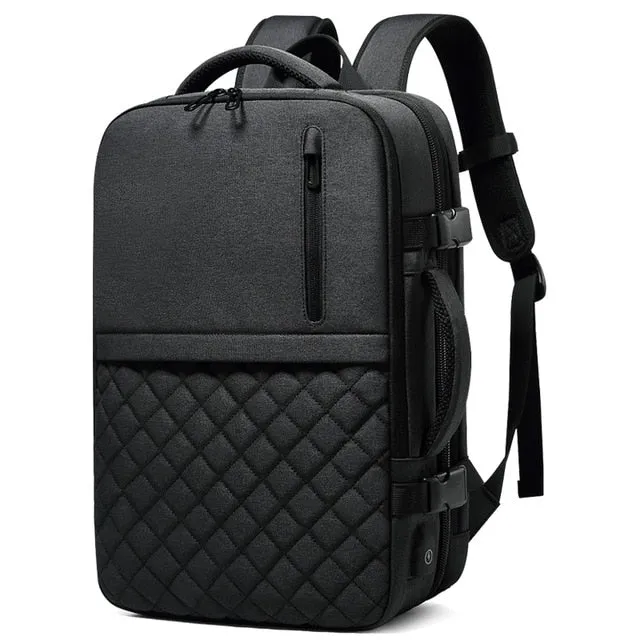 Men's Backpack Multi-layer 15.6 inch Laptop Bag USB Charging Port