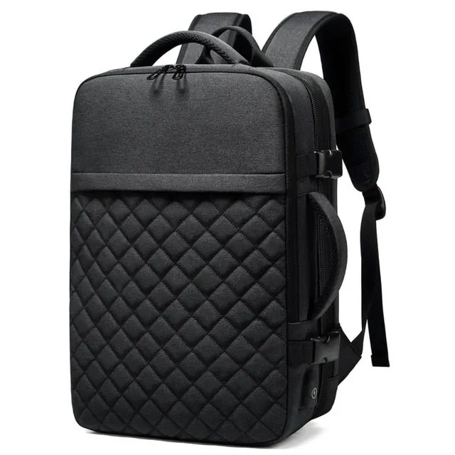 Men's Backpack Multi-layer 15.6 inch Laptop Bag USB Charging Port