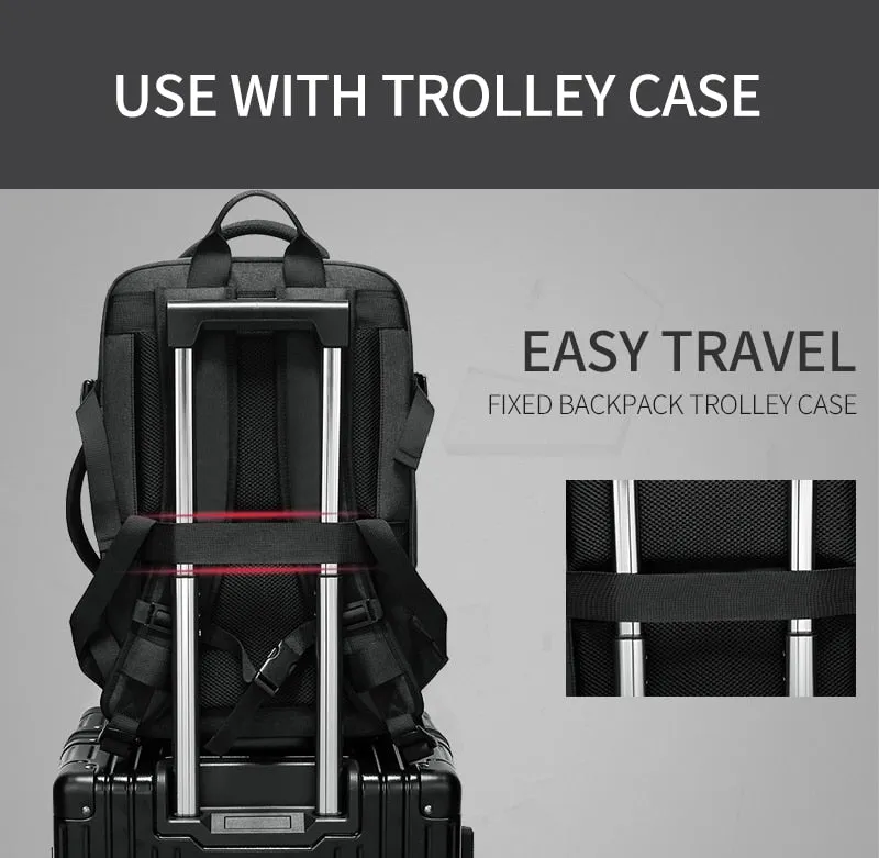 Men's Backpack Multi-layer 15.6 inch Laptop Bag USB Charging Port