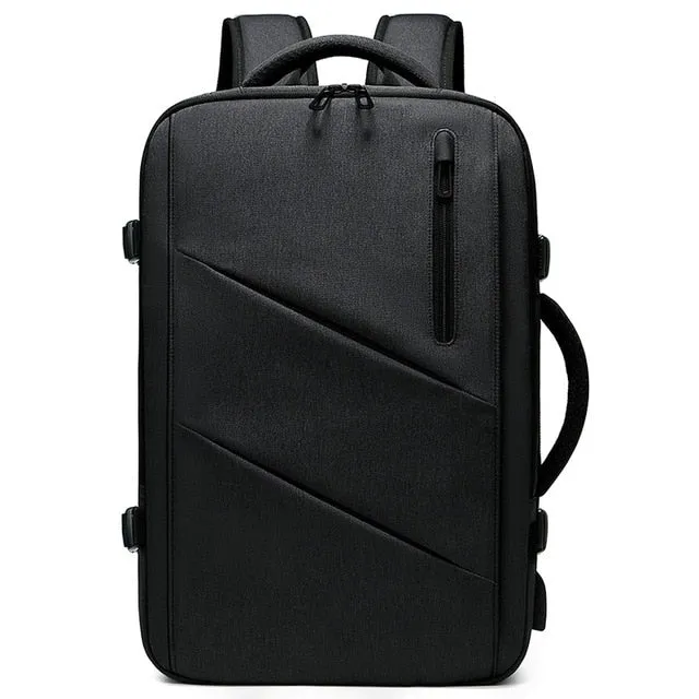 Men's Backpack Multi-layer 15.6 inch Laptop Bag USB Charging Port