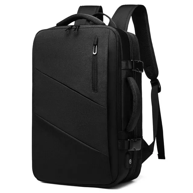 Men's Backpack Multi-layer 15.6 inch Laptop Bag USB Charging Port