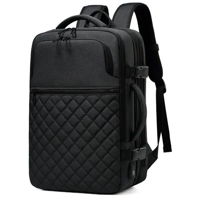 Men's Backpack Multi-layer 15.6 inch Laptop Bag USB Charging Port