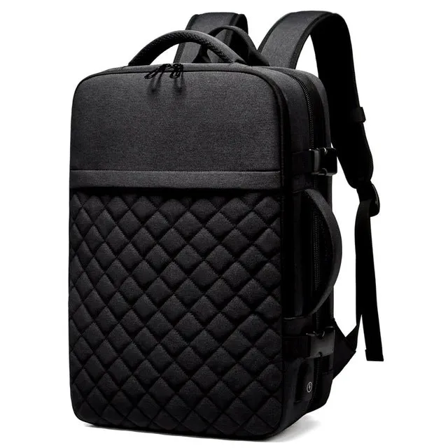 Men's Backpack Multi-layer 15.6 inch Laptop Bag USB Charging Port