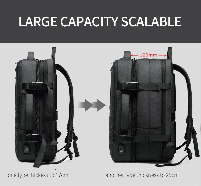 Men's Backpack Multi-layer 15.6 inch Laptop Bag USB Charging Port