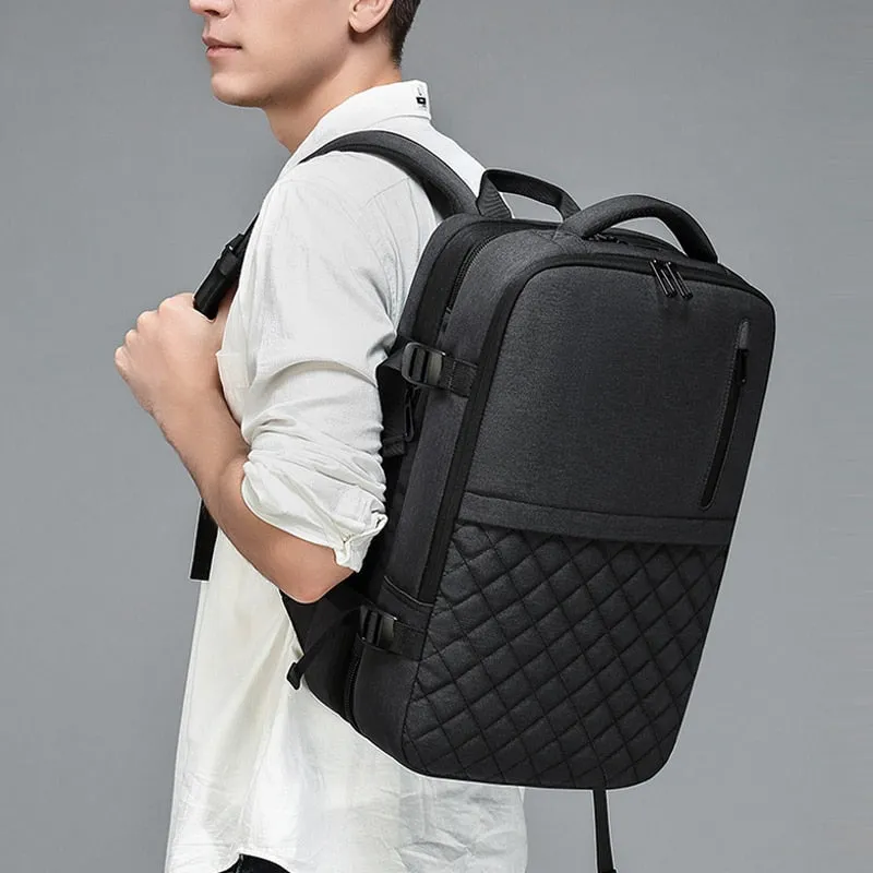 Men's Backpack Multi-layer 15.6 inch Laptop Bag USB Charging Port