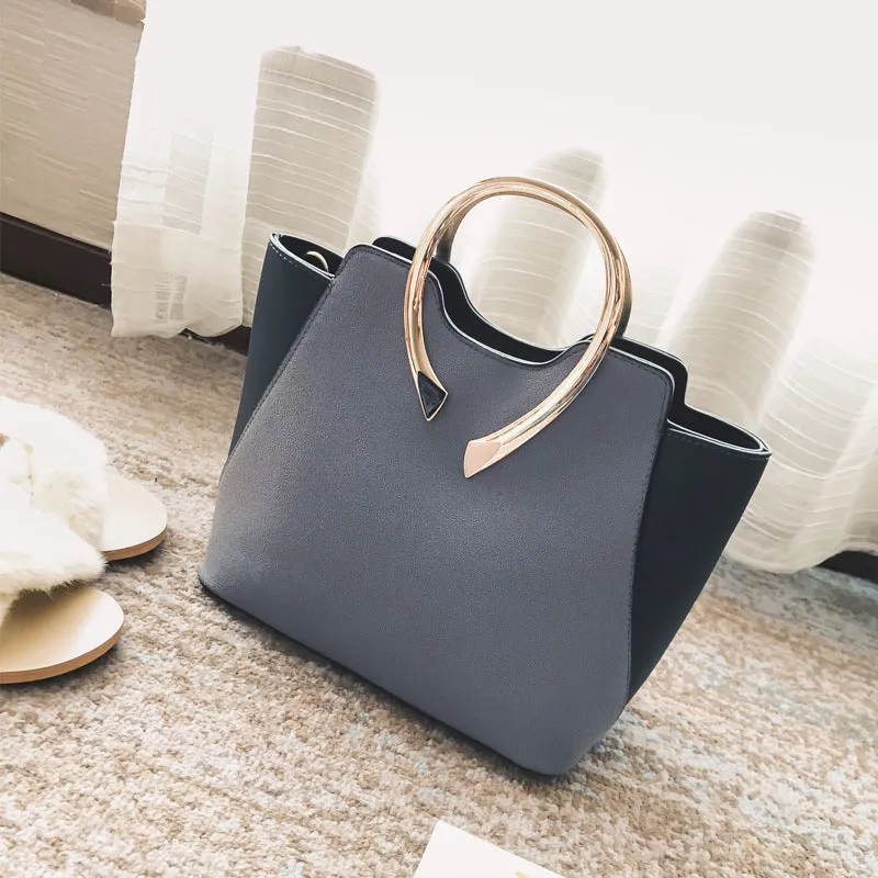 Metal Handle Handbag