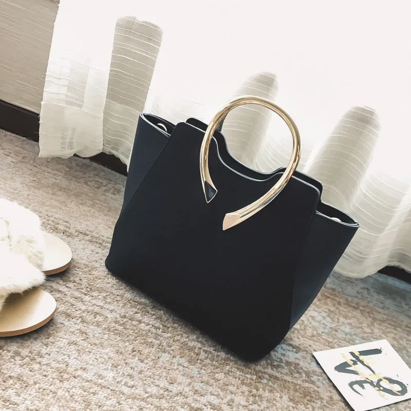 Metal Handle Handbag
