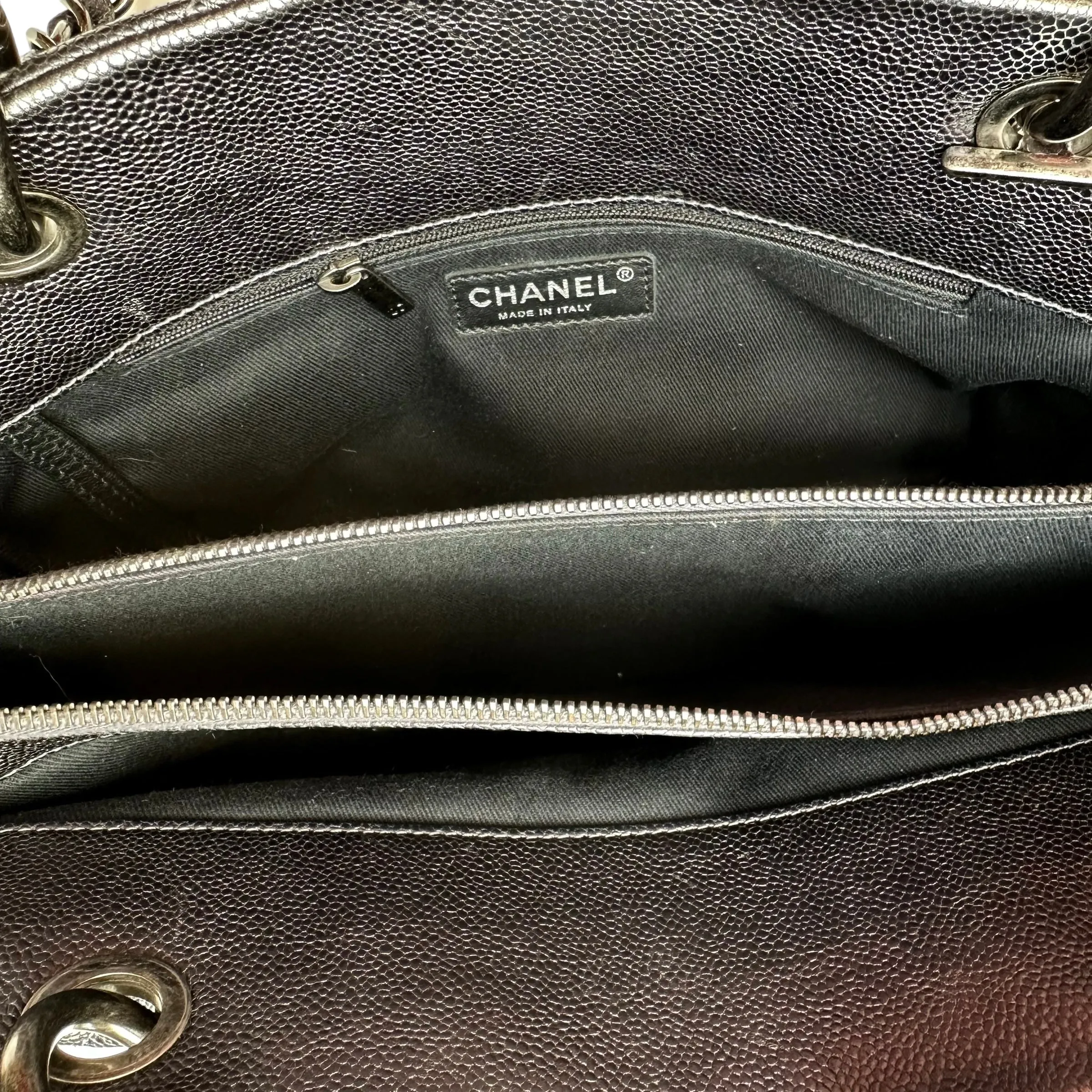 Metallic Grey Leather Bag