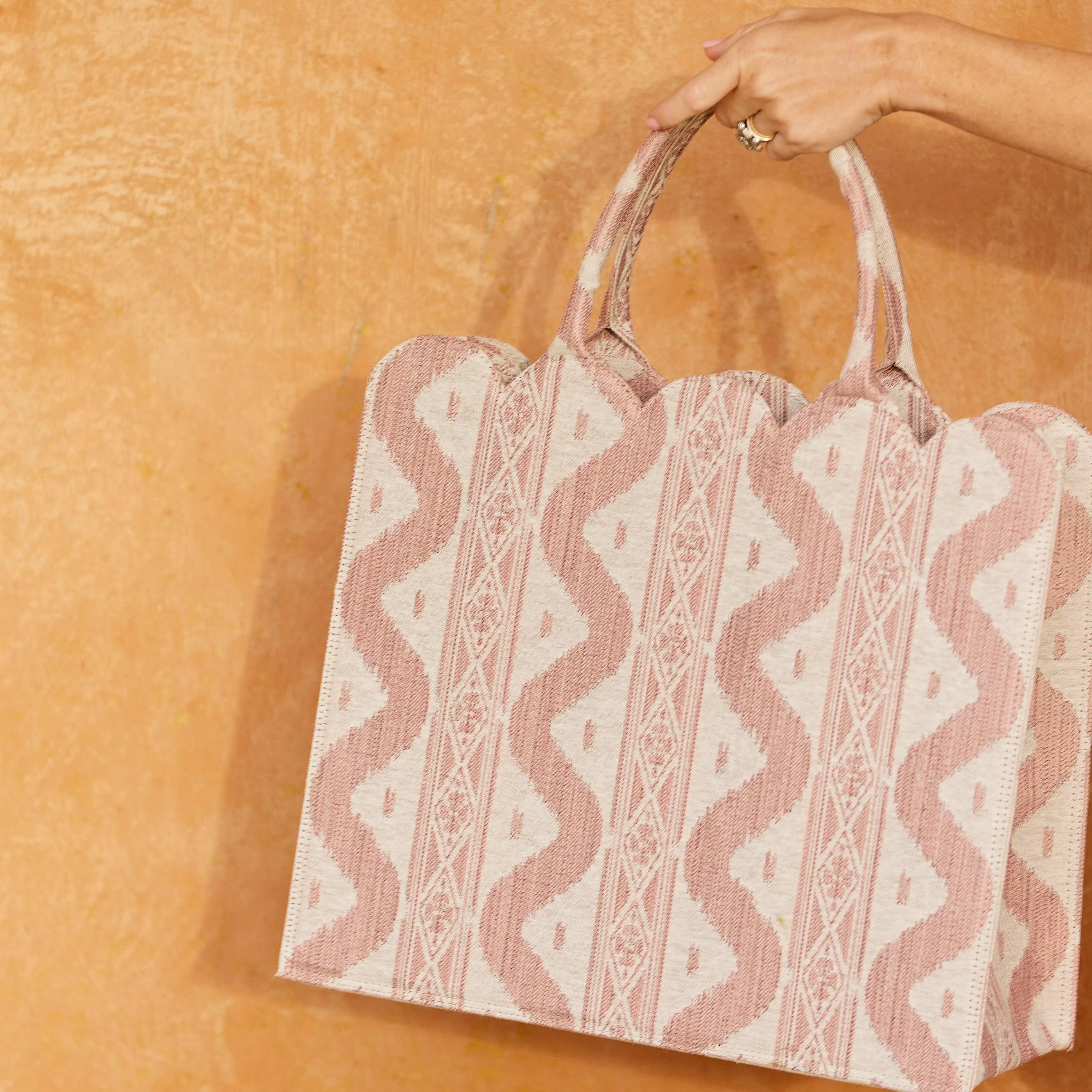 Mrs. Alice Tote Bag (Pink Ikat)