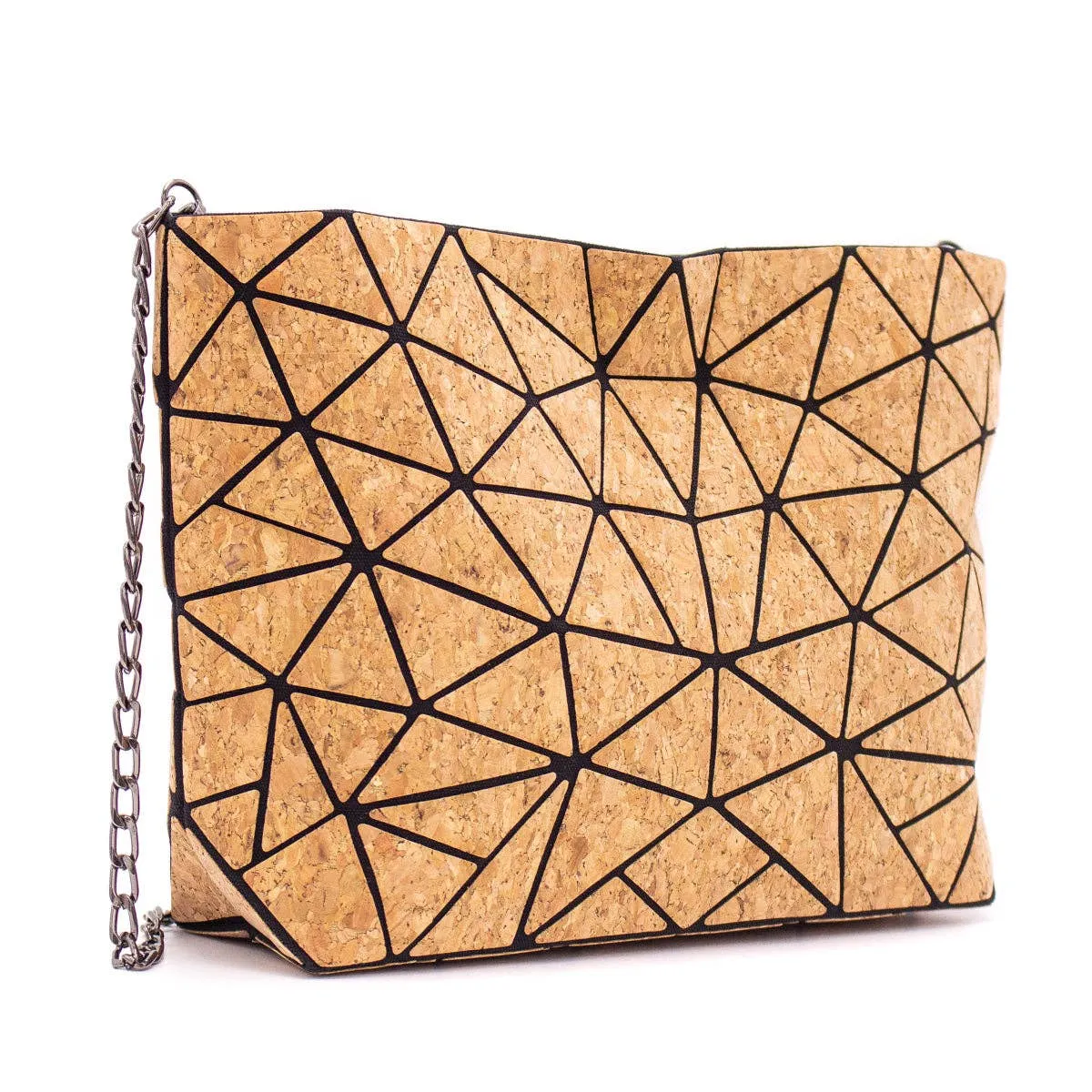 Natural Cork Geometric Chain Crossbody cork Bag  BAG-2027