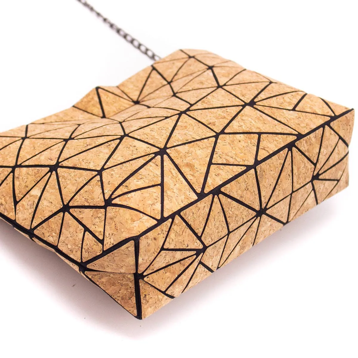 Natural Cork Geometric Chain Crossbody cork Bag  BAG-2027