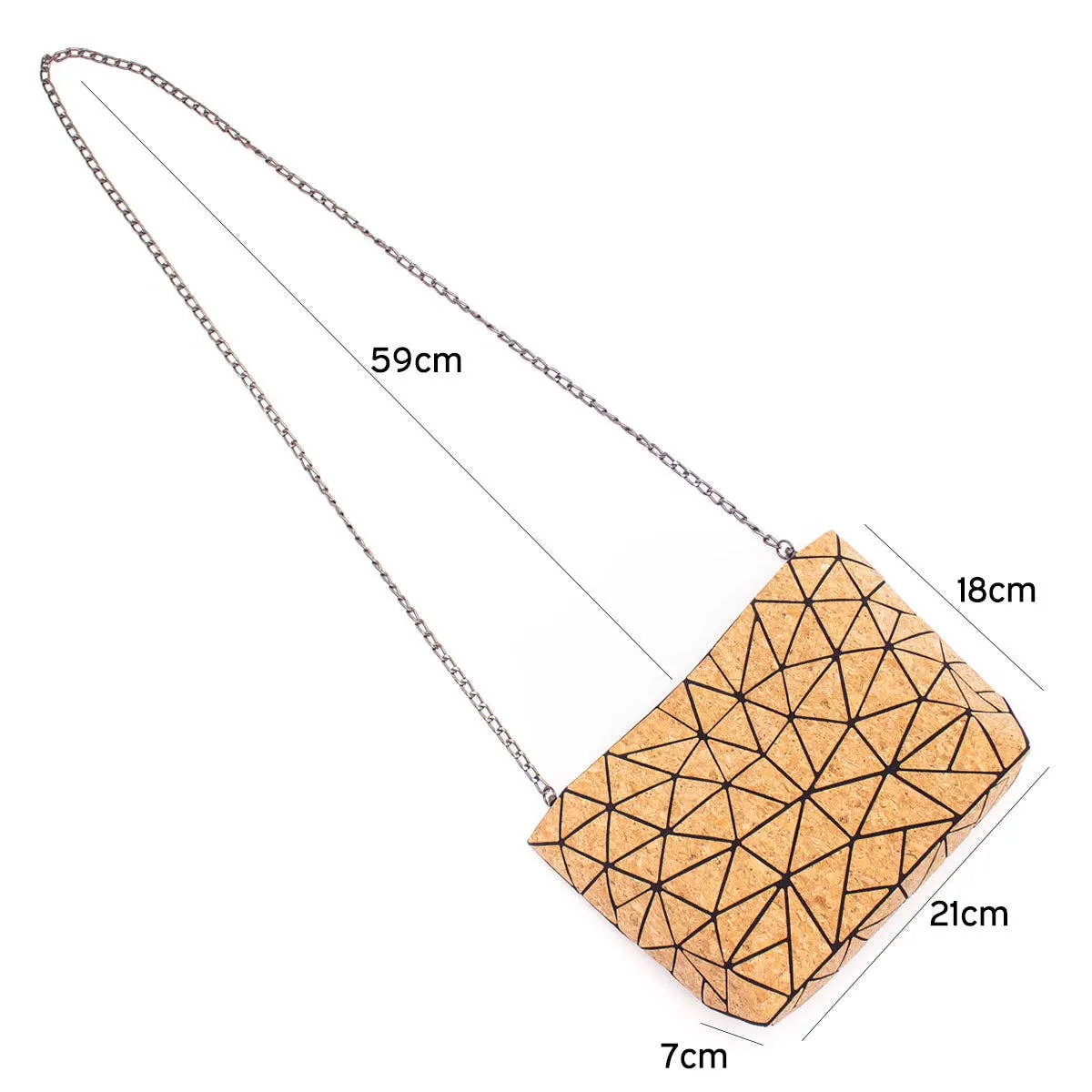 Natural Cork Geometric Chain Crossbody cork Bag  BAG-2027