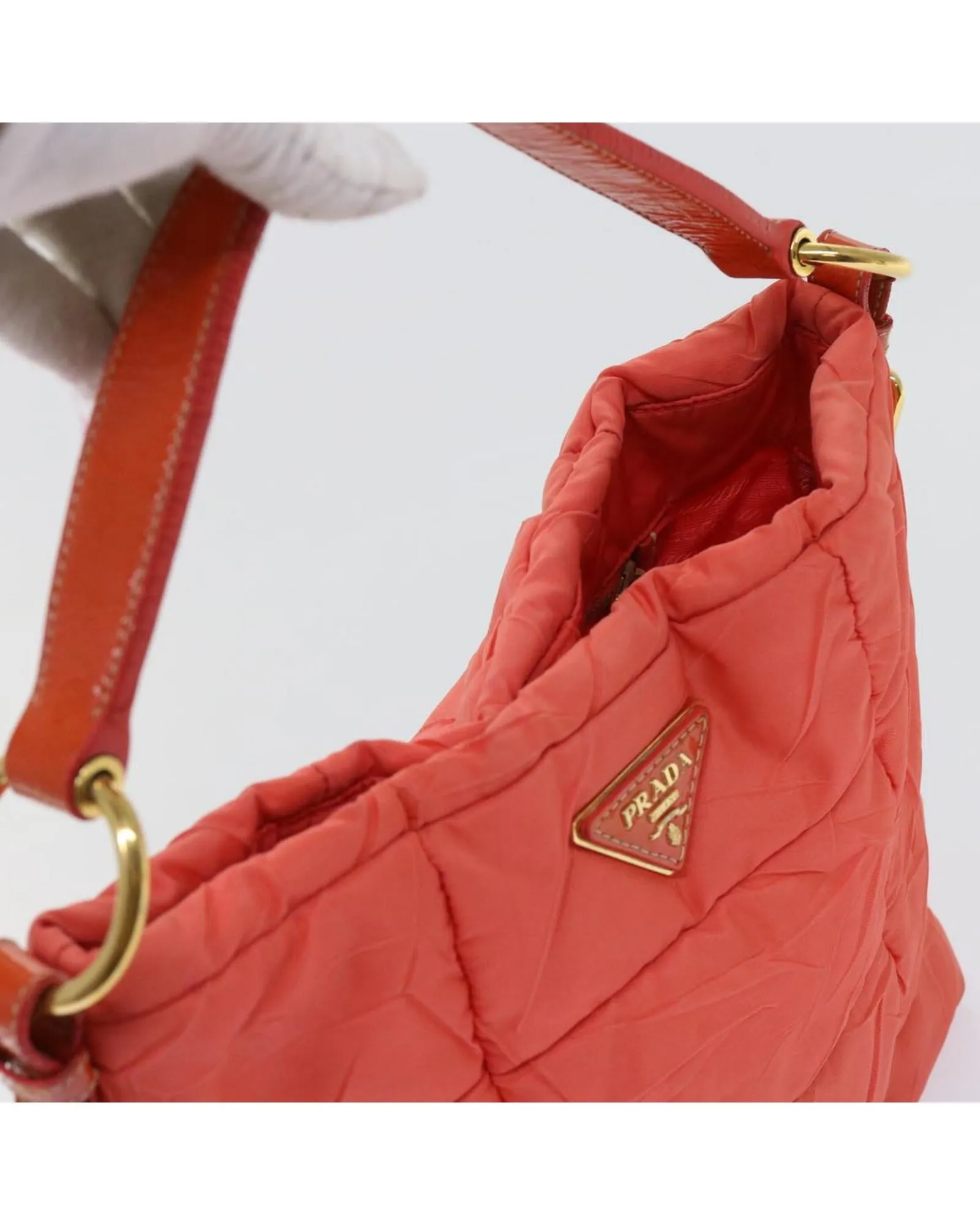 Orange Nylon Hand Bag with Accessories - Made in Italy
