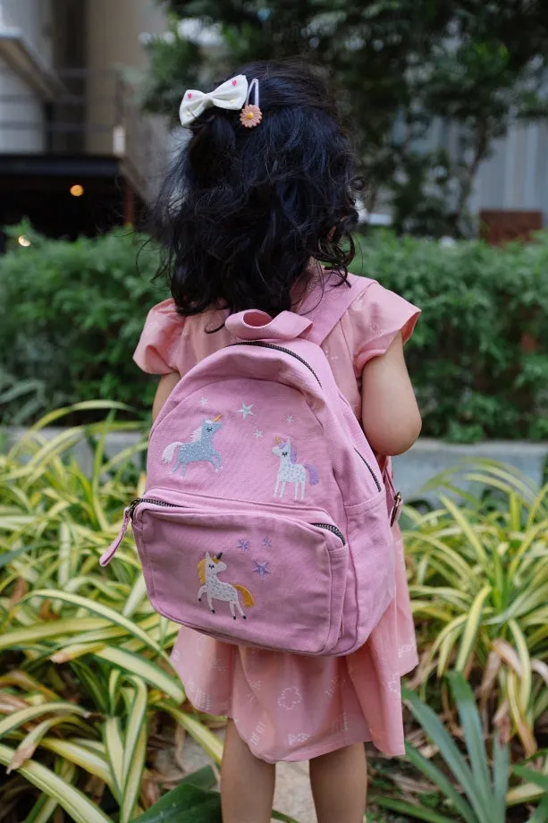Organic Canvas Backpack | Dino - Sky Blue