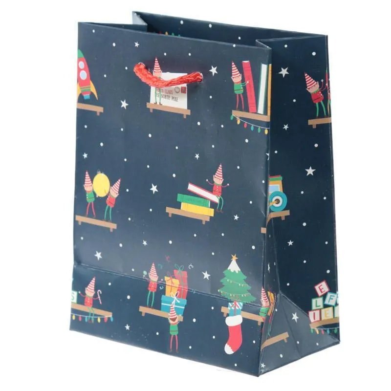 Pack of 6 - Christmas Elf Party Gift Bags 14 x 6 x 11cm (Pk6)