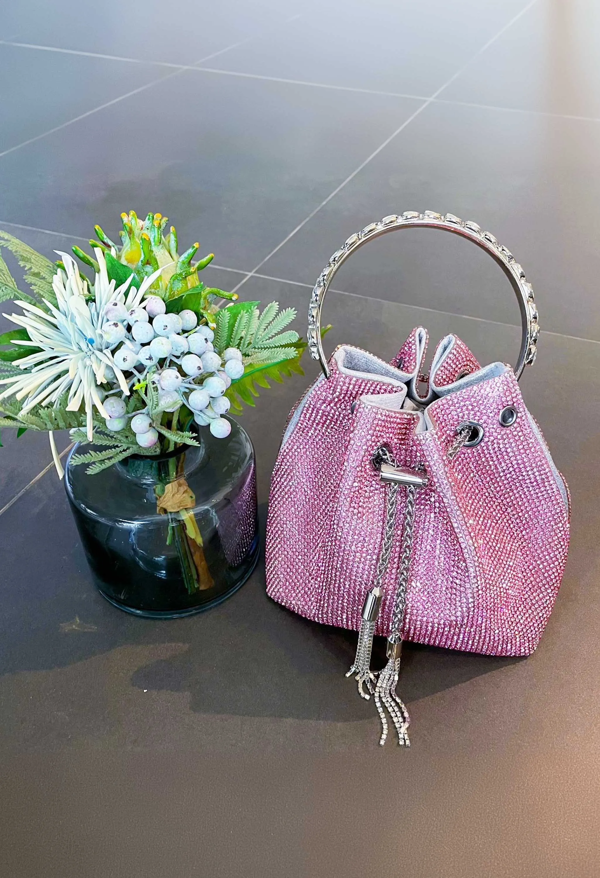 Pankh Crystal Rhinestone Shoulde Handbags Bags