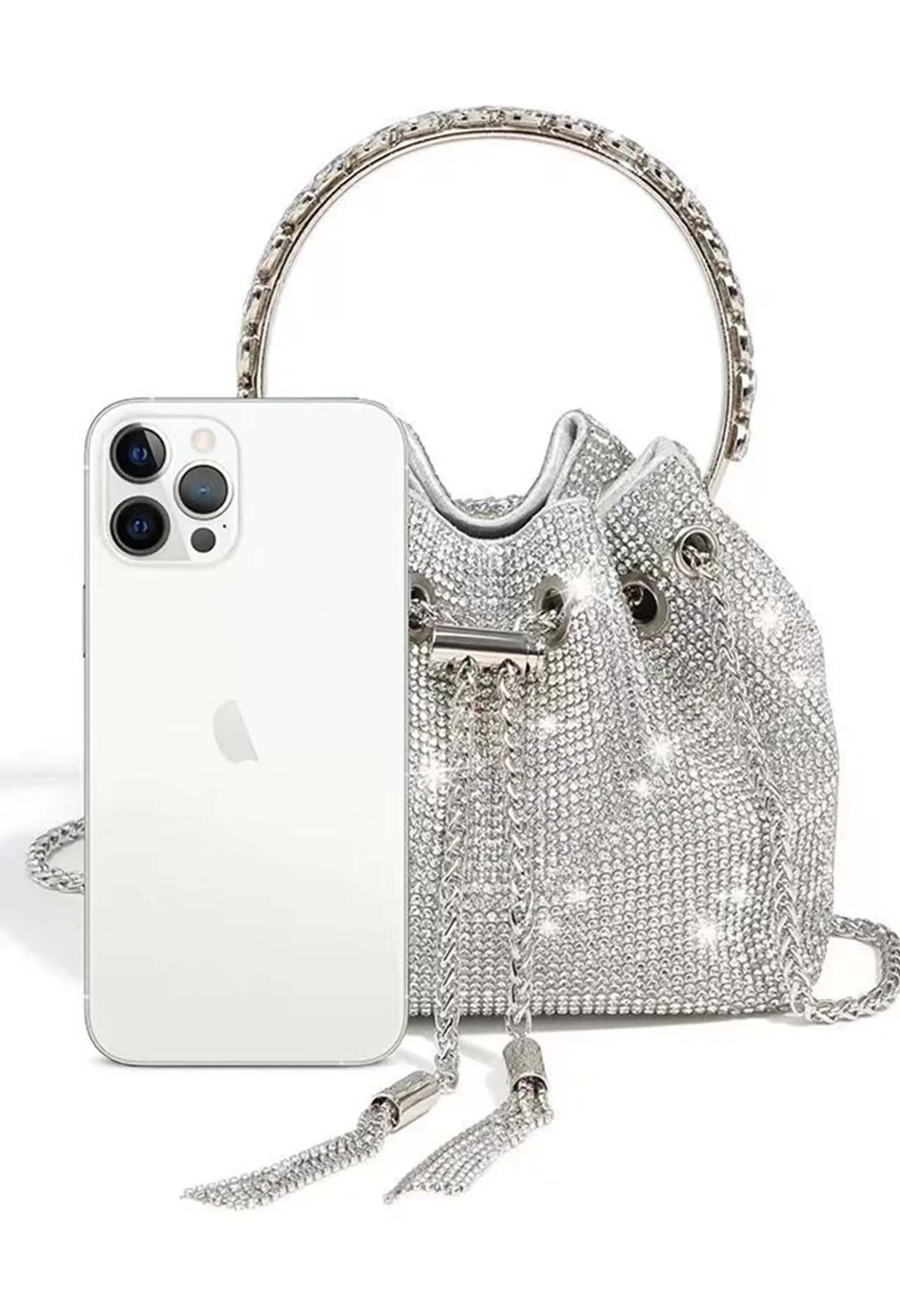 Pankh Crystal Rhinestone Shoulde Handbags Bags
