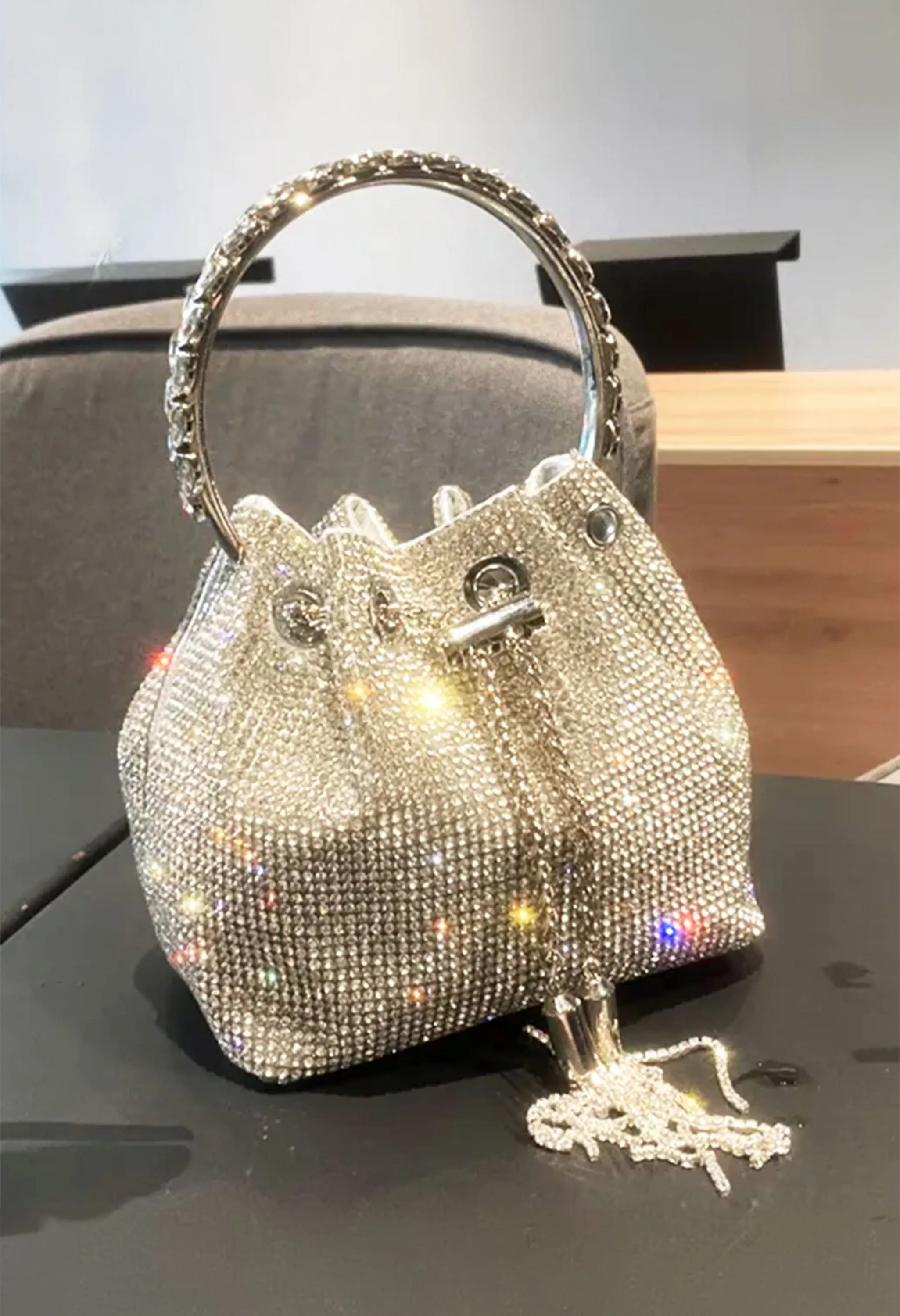 Pankh Crystal Rhinestone Shoulde Handbags Bags