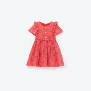 Red Textured Cotton Dress