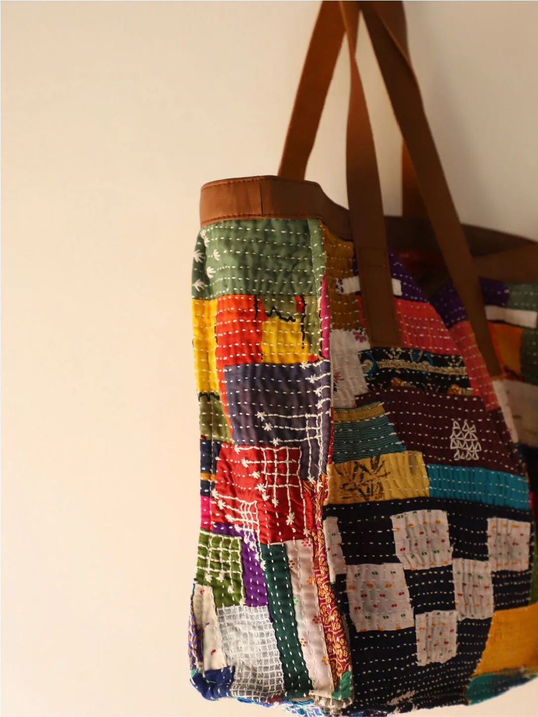 Reversible Quilted Square Tote Bag