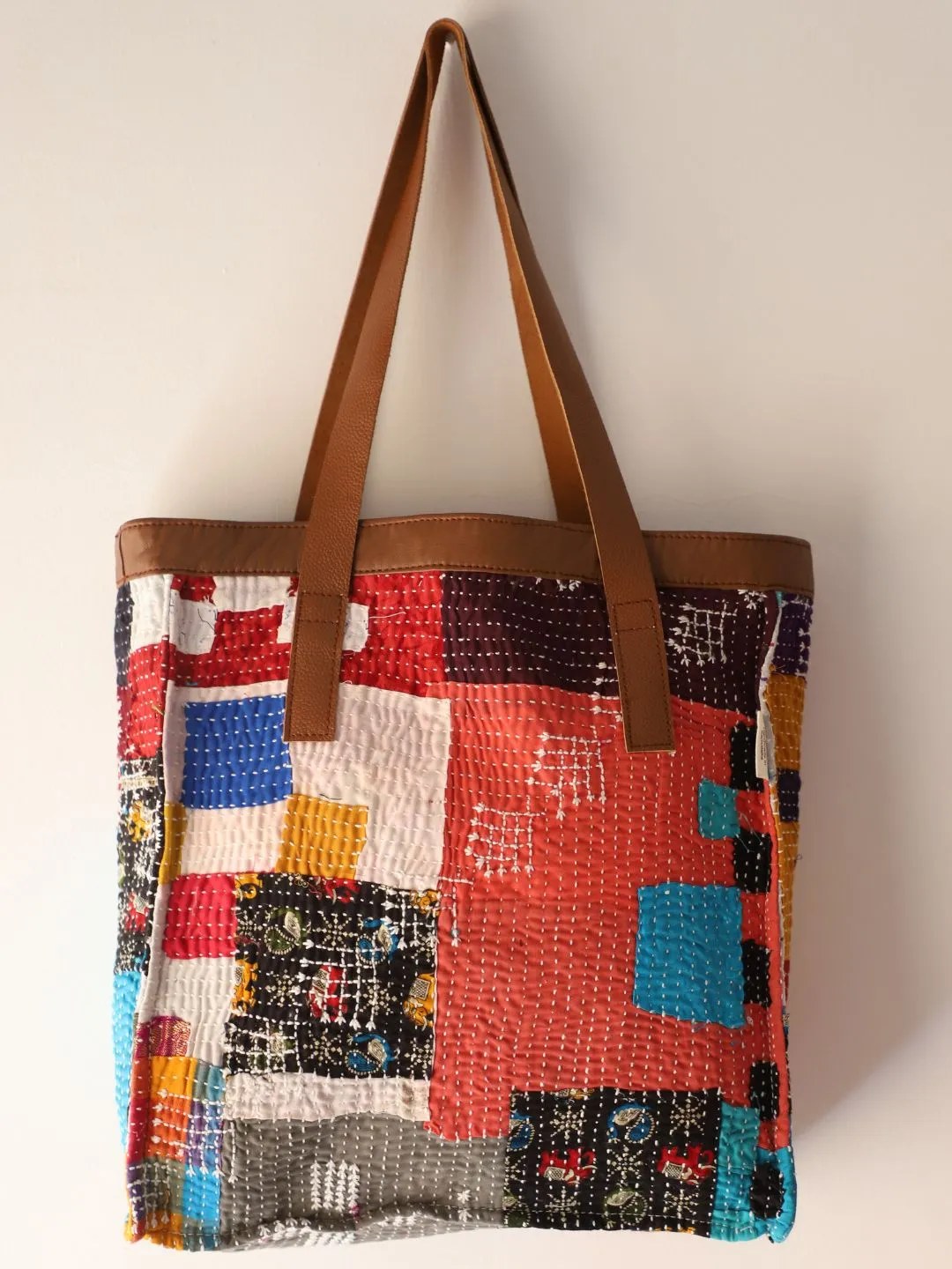 Reversible Quilted Square Tote Bag