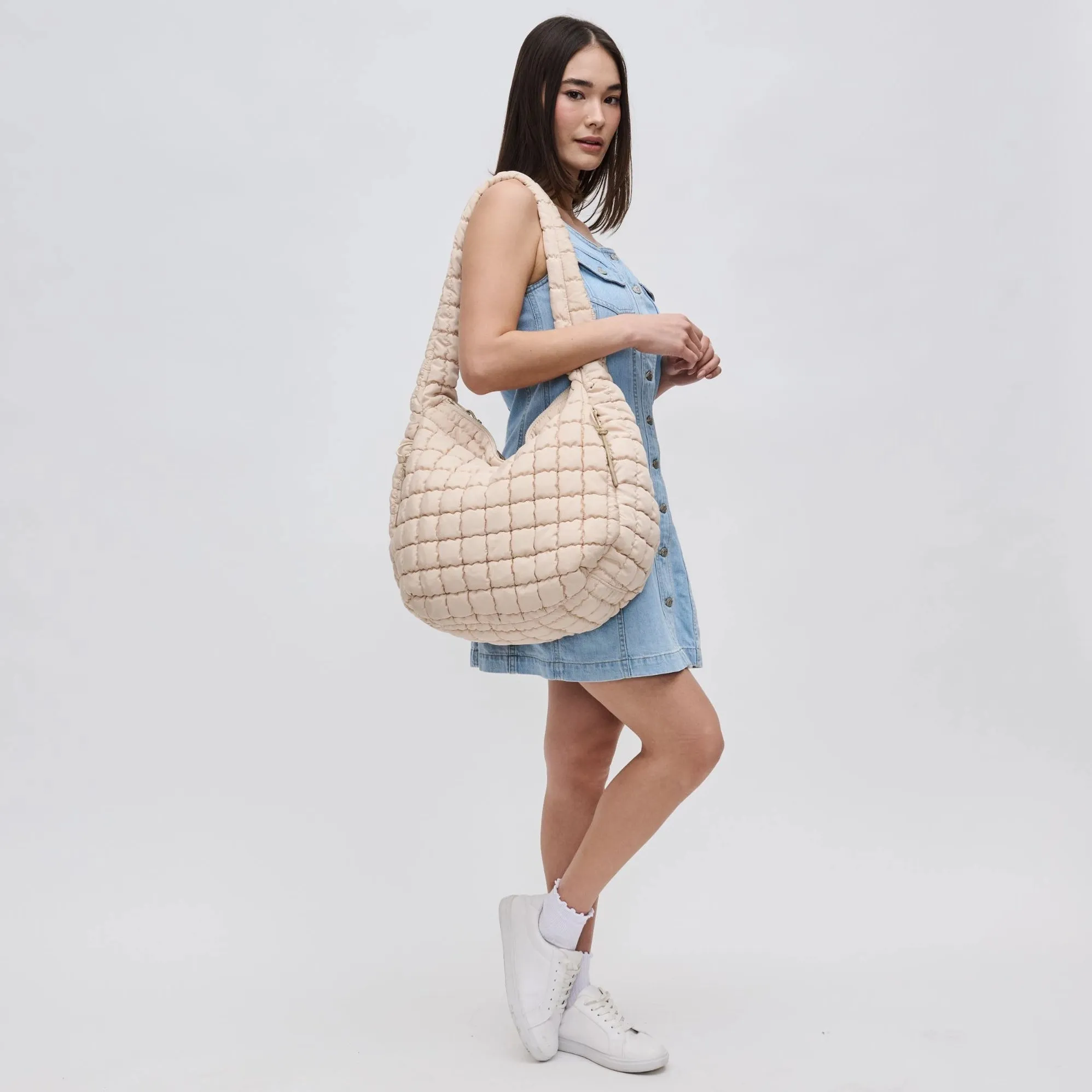 Revive Puffer Hobo Bag Cream