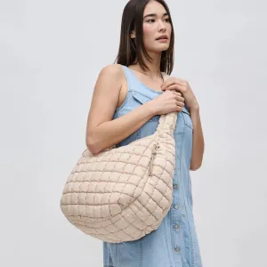 Revive Puffer Hobo Bag Cream