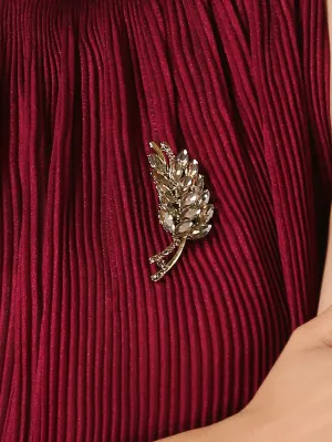 Silver Brooch Leaf Pin