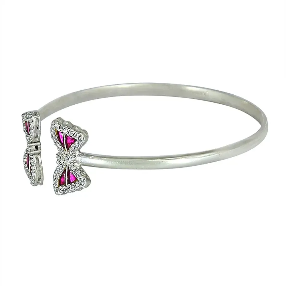 Silver Oxidised butterfly cuff