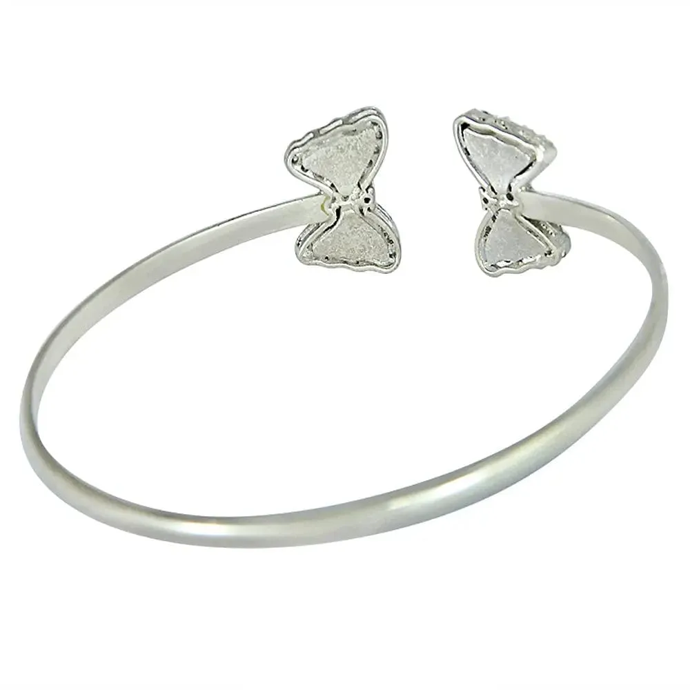 Silver Oxidised butterfly cuff