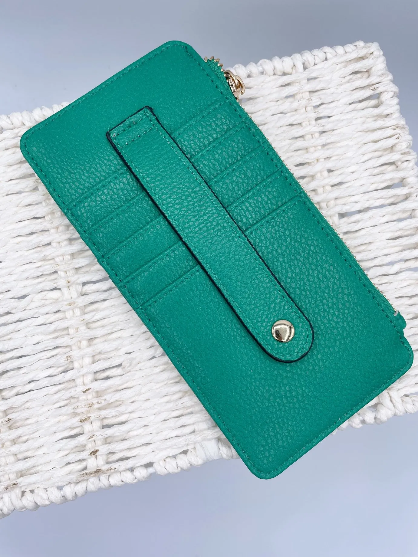 Slim Card Holder Wallet in Kelly Green