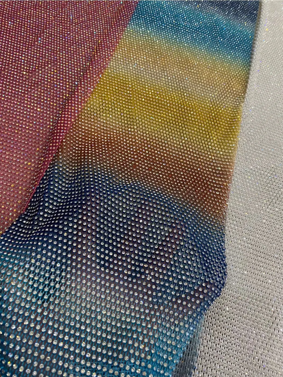 Stretch crystals rhinestones  sparkling blingbling net fabric for decoration, DIY fabrics accessories