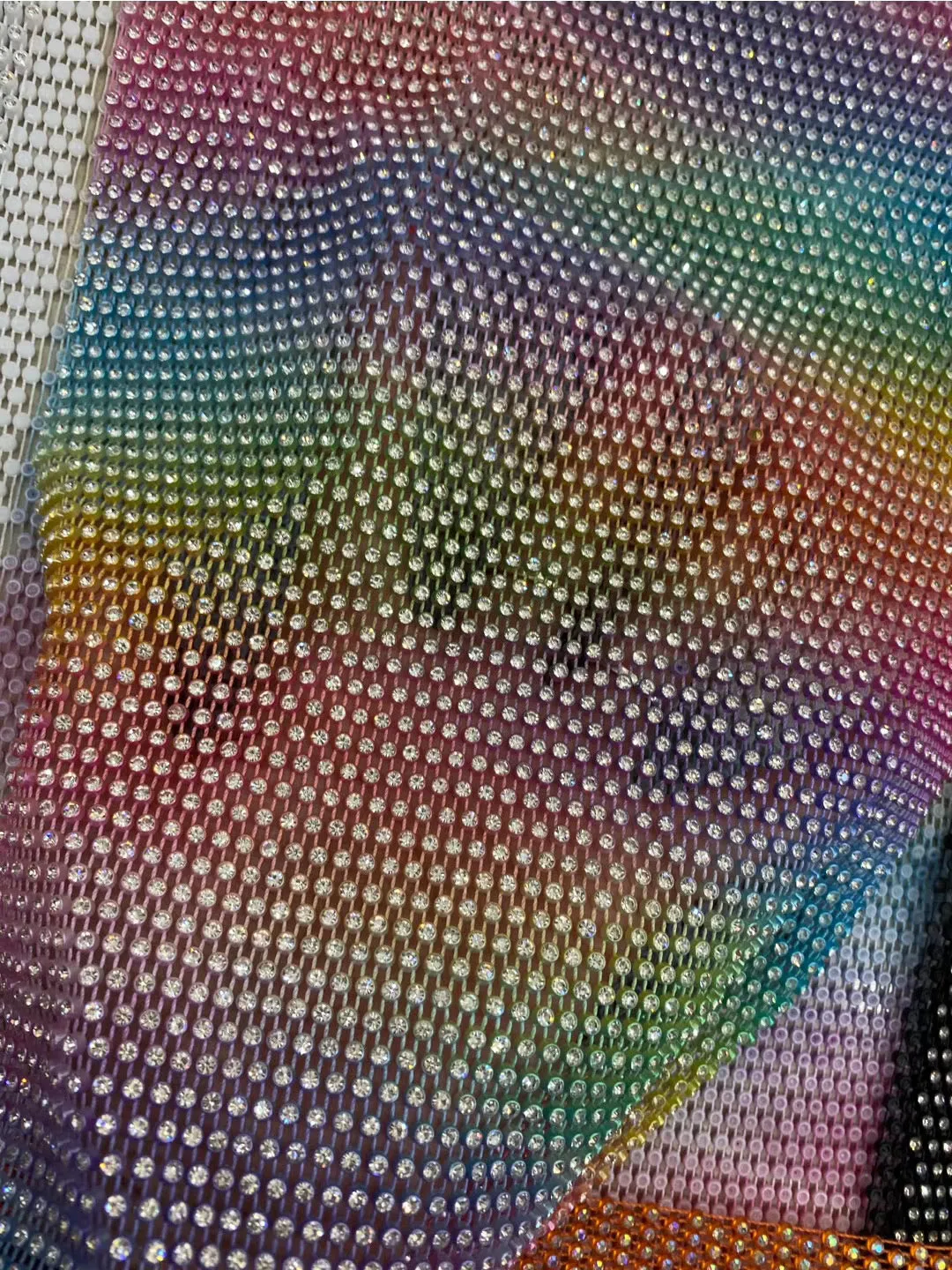 Stretch crystals rhinestones  sparkling blingbling net fabric for decoration, DIY fabrics accessories