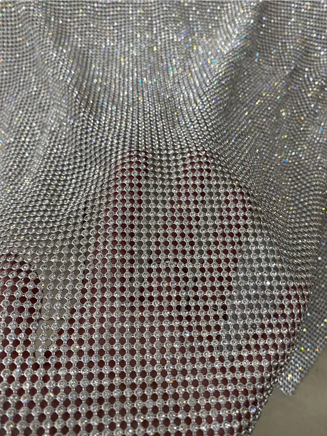 Stretch crystals rhinestones  sparkling blingbling net fabric for decoration, DIY fabrics accessories