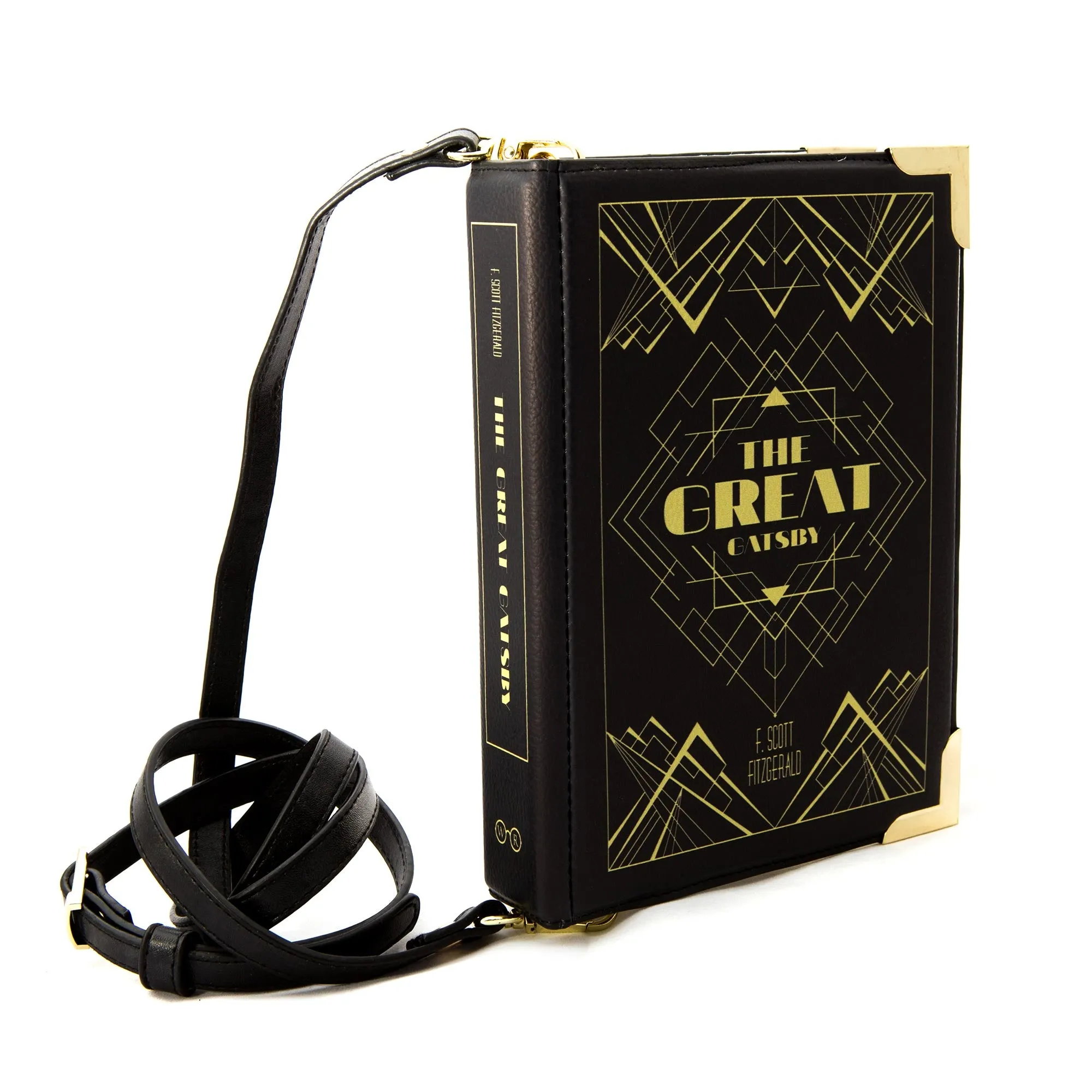 The Great Gatsby Art Deco Black Book Handbag Crossbody Purse
