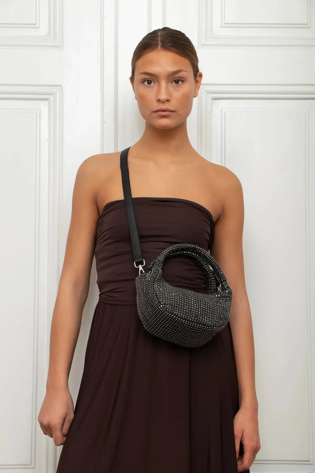 THE MINI MONA PARTY HANDBAG - SPARKLY BLACK