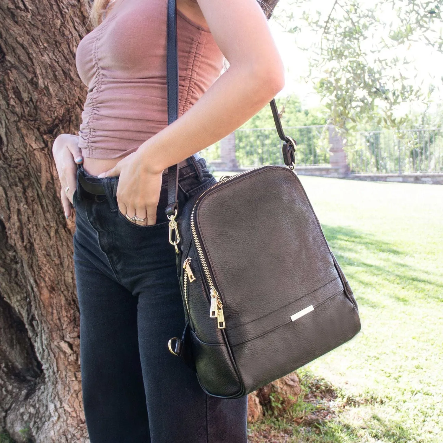 TL Bag - Soft convertible leather backpack for women | TL141376