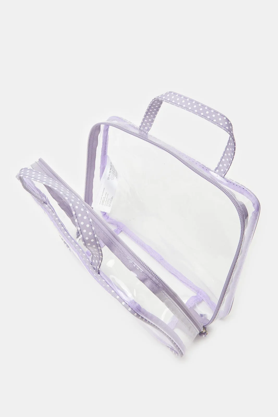 Women Lilac Printed Pouch Set (4 Piece)