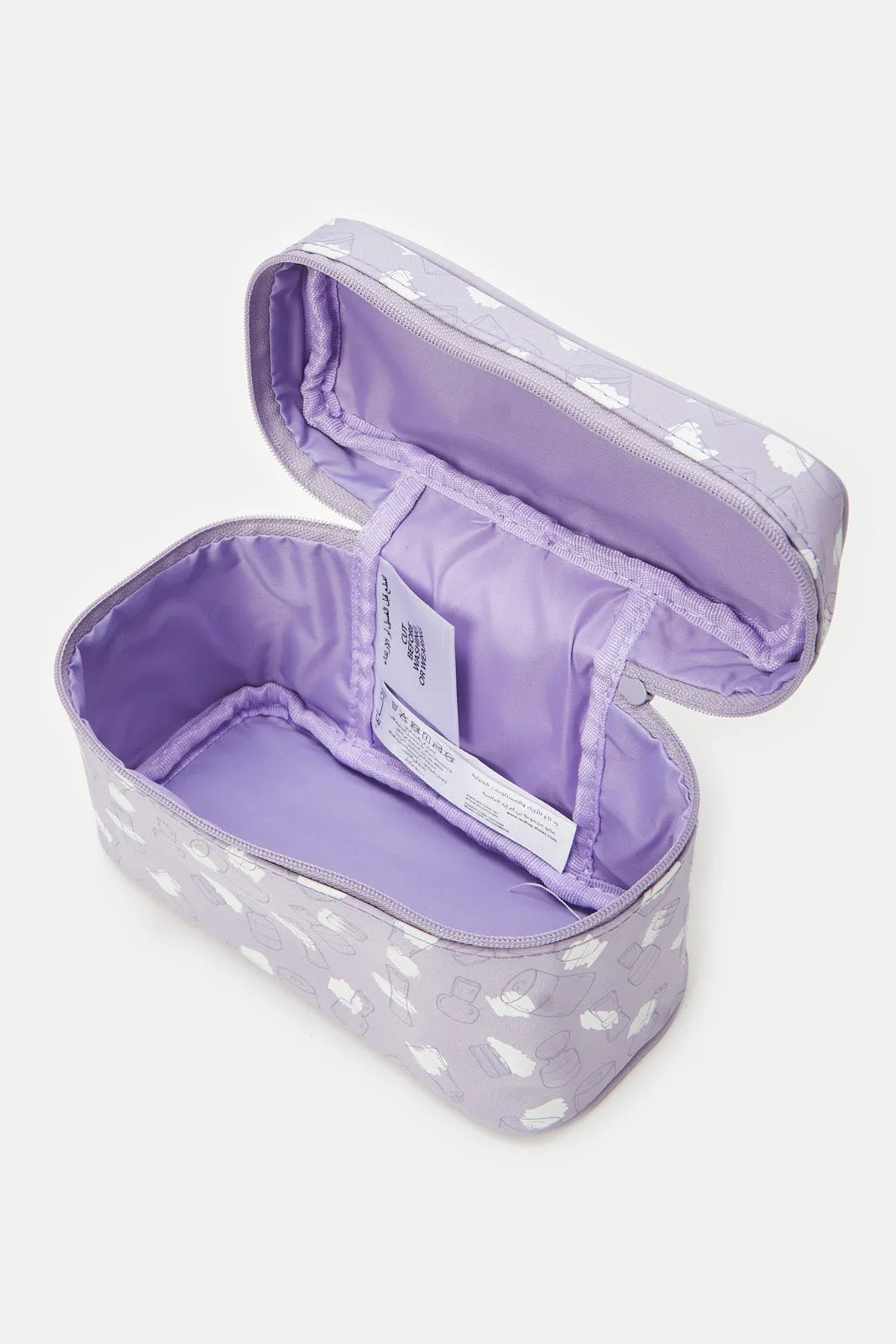 Women Lilac Printed Pouch Set (4 Piece)