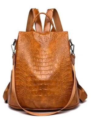 Women's Anti theft Backpack Women  Travel Alligator Backpacks Female School bag