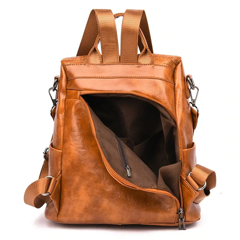 Women's Anti theft Backpack Women  Travel Alligator Backpacks Female School bag