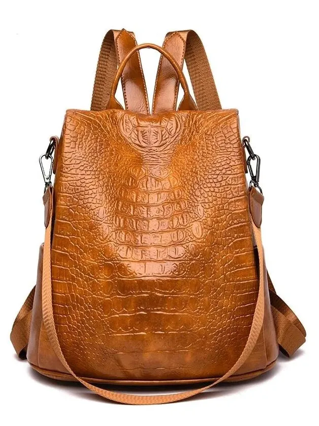 Women's Anti theft Backpack Women  Travel Alligator Backpacks Female School bag