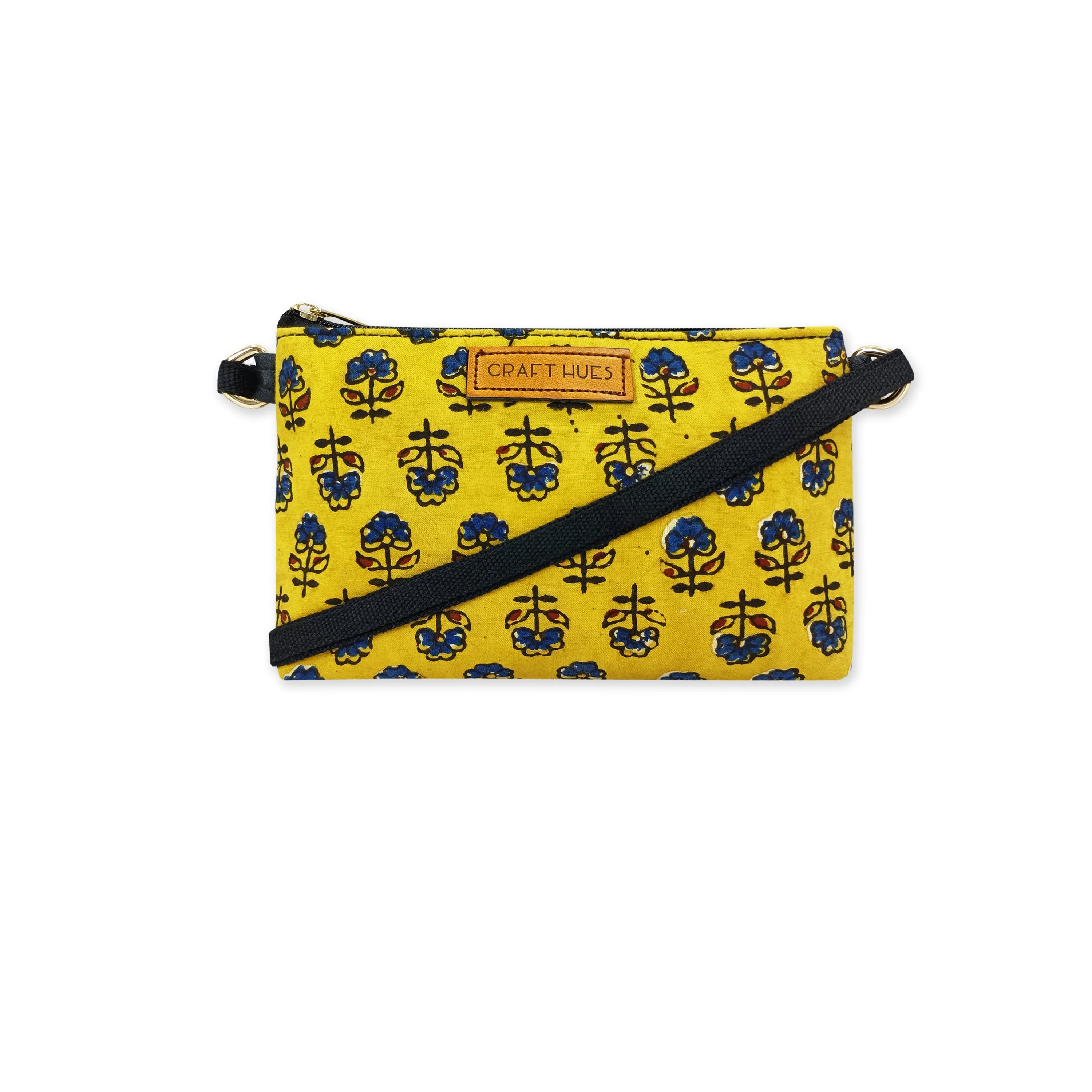 Yellow Floral Mobile Sling Bag