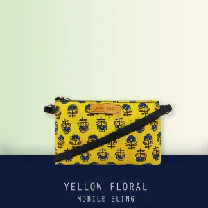 Yellow Floral Mobile Sling Bag